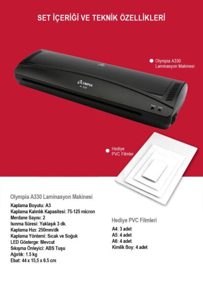 Outlet - Olympia A330 Laminasyon Makinesi (A3) - 4